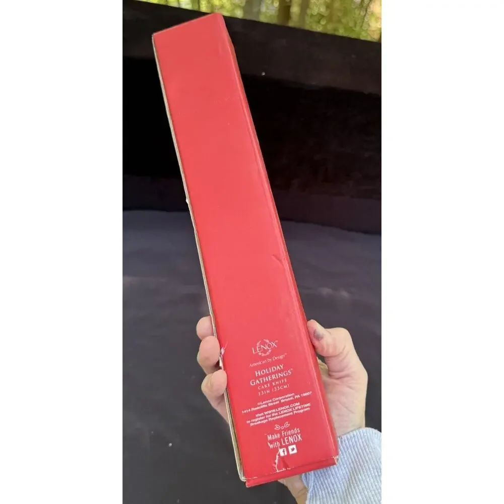 Lenox Holiday Gatherings Cake Knife Stainless New in Box -46D